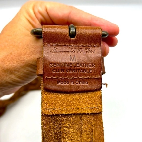 Abercrombie & Fitch - Brown Woven Knotted Genuine  Leather Buckle Belt Size Med main image 6